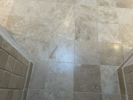 Travertine etched