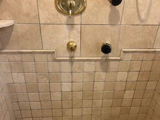 Travertine shower